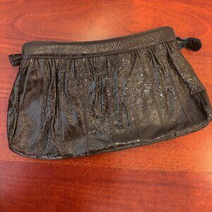 Gorgeous greyish green patent leather clutch NWOT
